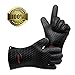 Homar Set of 2 Silicone Heat Resistant BBQ Grill Gloves Oven Mitts & Pot Holder - Best in BBQ Accessories - Waterproof Max Heat Gloves Perfect for Cooking, Camping, Grilling, Smoking & Baking (Black)
