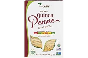 NOW Foods, Organic Quinoa Penne, Gluten-Free, Corn-Free, Non-GMO, Quinoa and Rice Pasta, 8-Ounce