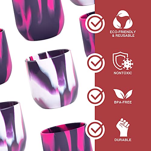 Silipint Silicone Unbreakable Wine Glasses. Dishwashersafe Stemless Wine Glasses. Shatterproof