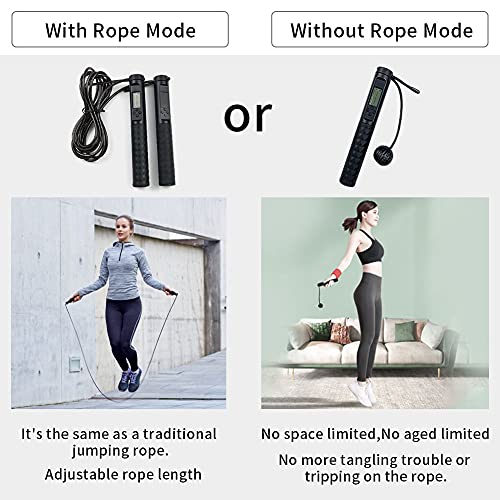 Jump Rope, Weighted Jump Rope with Counter, Adjustable Digital Cordless