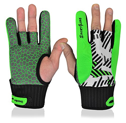 Jelinda Bowling Gloves Breathable Silicone Anti -skid Semi-finger Wrist Support Thumb Protector Gloves Mittens for Women Men - Thumbnail 4