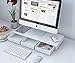 WALLNITURE Flat Panel Monitor Riser Stand Space Saving Workstation and Multi-Purpose Organizer with 3 Drawers in Whitethumb 2