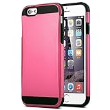iPhone 6 Case, ULAK Case for iPhone 6 4.7 Inch 2-Piece Style Hybrid Hard Cover for iPhone 6 4.7 inch with Screen Protector and Stylus (Black+Magenta)