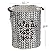 Sea Team Foldable Large Cylindric New Canvas Fabric Storage Bin Storage Basket Organizer for Kid's Room Toy Storage, Laundry Hamper for Blouse T-shirt Underwear etc, Grey