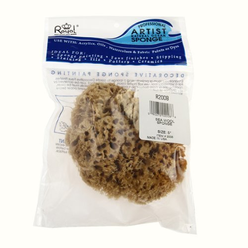 Royal Brush Mfg. ROY2008 X.Lrg Sea Wool Sponge Pkaged 4In.to 5In