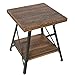 Harper & Bright Designs Lindor Collection Solid Wood End Table with Metal Legs,Living Room Set/Rustic Brown