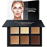 Aesthetica Cosmetics Cream Contour and Highlighting Makeup Kit - Contouring Foundation / Concealer Palette - Vegan, Cruelty Free &amp; Hypoallergenic - Step-by-Step Instructions Included