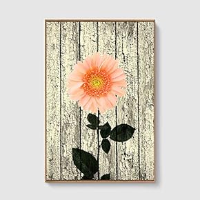 Framed Canvas Home Artwork Decoration Vintage Wood Canvas Wall Art for Living Room, Bedroom - 16x24 inches