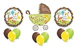 1 X Fisher Price Welcome Baby Shower Stroller Jungle Animal Pram Balloon Bouquet Set