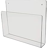 Marketing Holders Patient Chart or Tablet Holder with Open Sides Clear Acrylic 12" Wide Display for Medical Files and Magazines in Hospitals and Clinics Horizontal Hanging Organizer