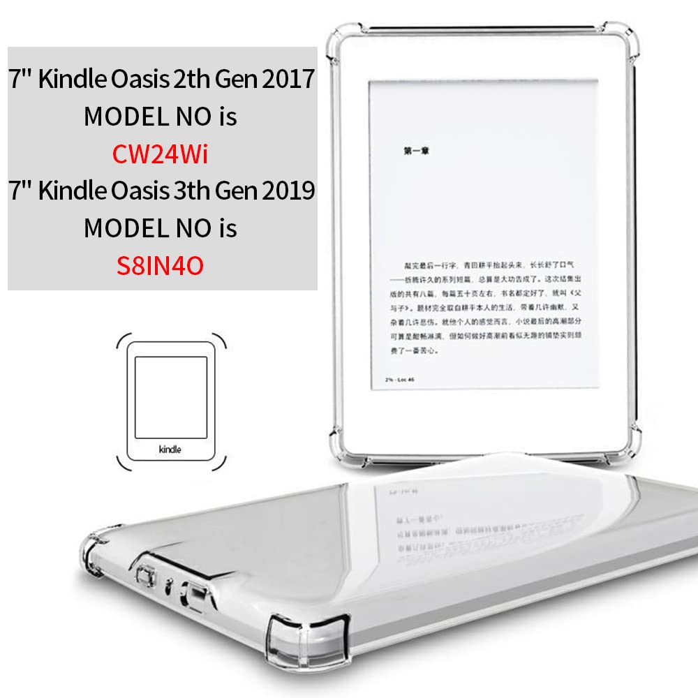 Diamond Clear Case for Kindle Oasis 3/2 (2019/2017), Non-Yellowing | Military Drop Protection | Slim Fit Hard Case | Non-Slip TPU Bumper | For 7