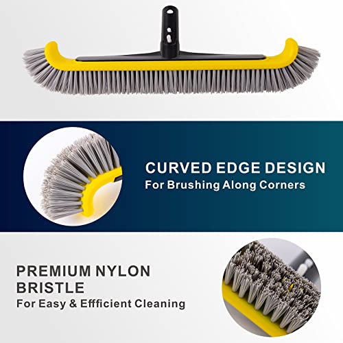 POOLAZA Pool Brush, Heavy Duty Pool Brushes for Cleaning Pool Walls
