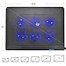 AICHESON Laptop Cooling Pad 6 1000PRM Fans for 10 Inch to 17.3 Inch Computer Cooler, Blue LED Lights, S008