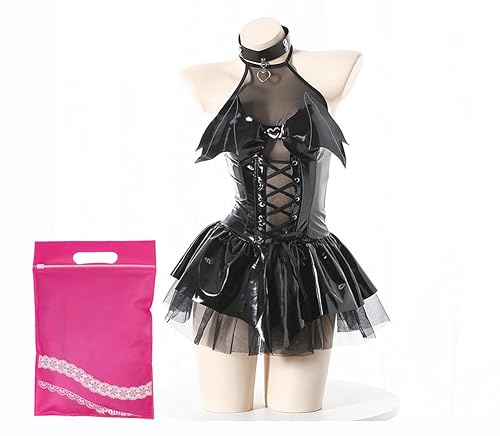 LJJCSFF Cosplay Costumes Sexy Lingerie Set Kawaii Black Cute Anime Bat Lingerie Set Dress Lace Up Crop Top faux Leather Chocker in Saudi Arabia | Whizz LJJCSFF Cosplay Costumes Sexy Lingerie Set Kawaii Black Cute Anime Bat Lingerie Set Dress Lace Up Crop Top faux Leather Chocker in Saudi Arabia | Whizz