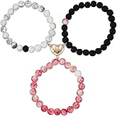 Caiyao Colorful Beaded Love Heart Matching Bracelet for Mother Daughter Best Friends Cute Cartoon Butterfly Friendship Charm Bracelet for Women Men Sister Birthday Jewelry Gifts