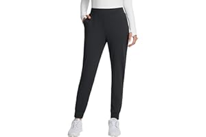 baleaf Women's Fleece Lined Pants Joggers Water Resistant Zipper Pockets Winter Thermal Golf Pants Cold Weather Gear
