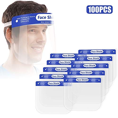 [37 Days Delivery] 100 Value Pack Face Shields with Full Face