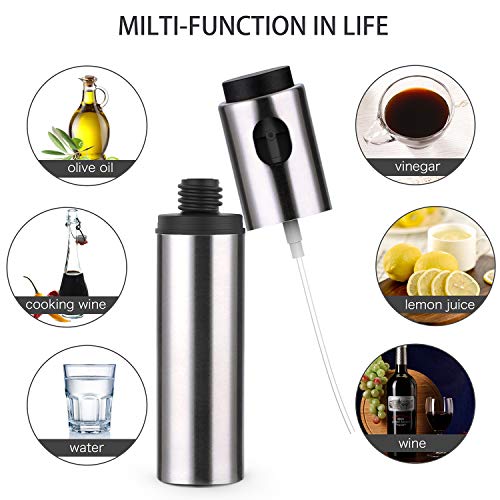 Besmon Olive Oil Sprayer Stainless Steel Refillable Bar Bottles for