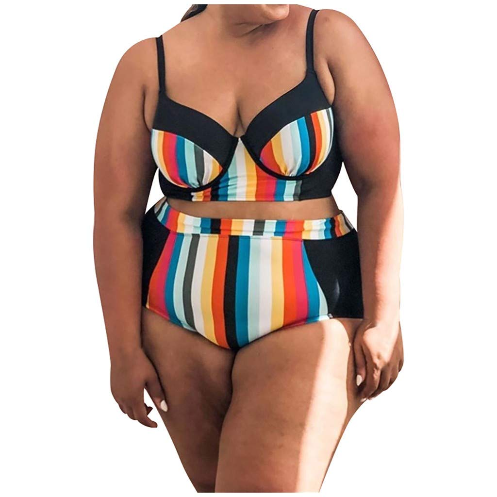 rainbow plus size swimsuits