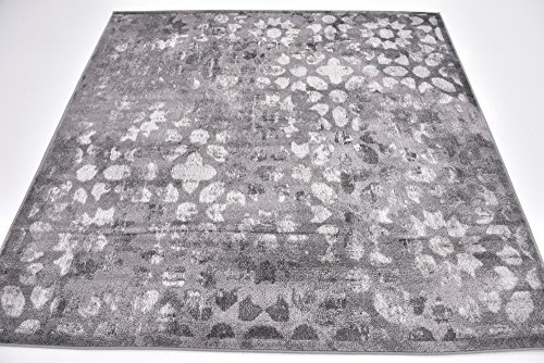 Unique Loom 3141439 Area Rug, 6' x 6', Gray