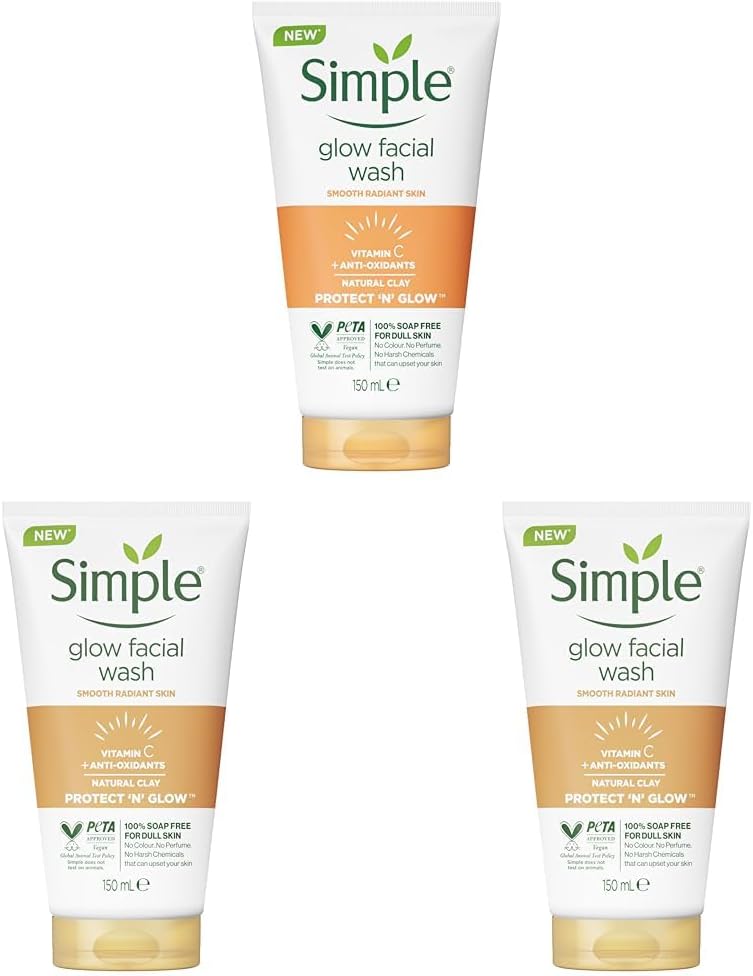 Simple Protect N Glow Express Glow Clay Polish Cleanser 150 ml Pack of 3