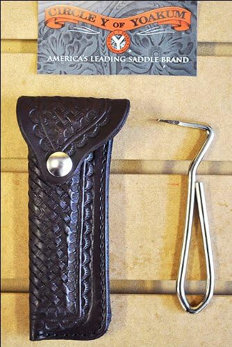 Leather Hoof Pick Holder-Basket Weave By Circle Y