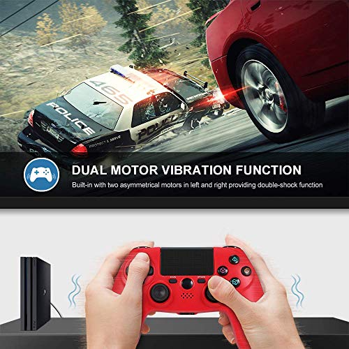 Maliralt PS4 Wireless Controller LP18 DualShock 4 Bluetooth Wireless Controller for Playstation 4, Rechargeable PS4 Gamepad with Touch Pad, Light Bar and 3.5m Audio Jack - Red (Third Party Made) - Thumbnail 2