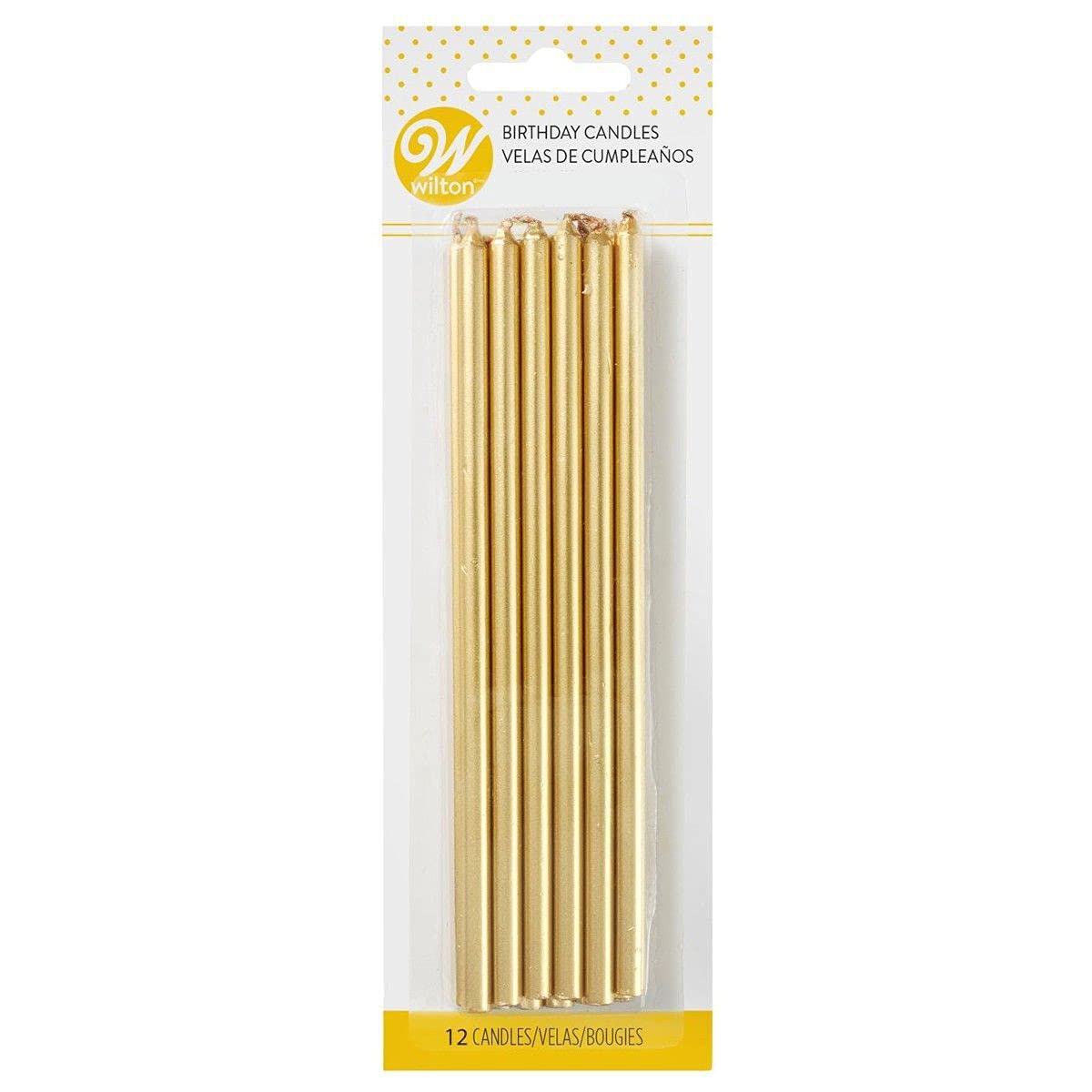 Wilton Tall Gold Birthday Candles, Wax, 1.6 x 6.35 x 19.99 cm