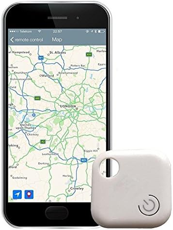 Komire Mini Bluetooth Tracker, Smart Key Finder Phone Finder, Wallet Bag Pet Locator Wireless Anti-lost Tag with App for Android IOS, Supports Remote Control Self-Timer Record (White)