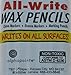 All-Write Wax Pencils Mechanical Twist Top Retractable Grease Markers China Marking Pen, Black, 12-Count