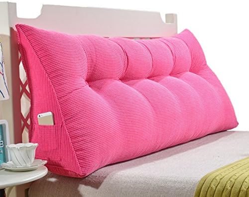 Der Fashion Pillow Triangular Bed Head Cushion, Double backrest Bed Pillow Lumbar Pillow Throw Pillows (Color : Pink, Size : 70CM)