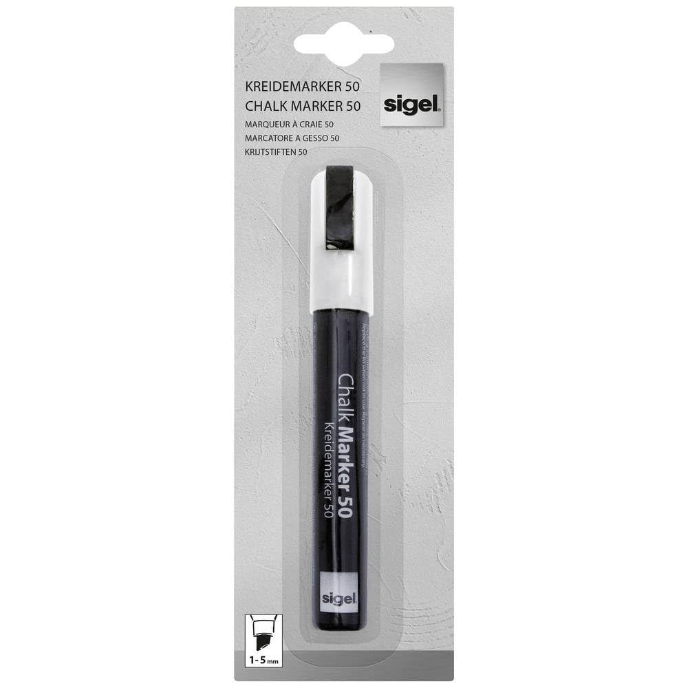 SIGEL BA181 Chalk Marker 50, chisel tip 1-5 mm, White
