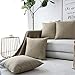 Home Brilliant Linen Throw Pillow Covers 18x18 Burlap Decorative Pillow Covers Farmhouse Throw Pillows for Couch Bench Sofa, Set of 2, 18 x 18 inch, Natural Linen