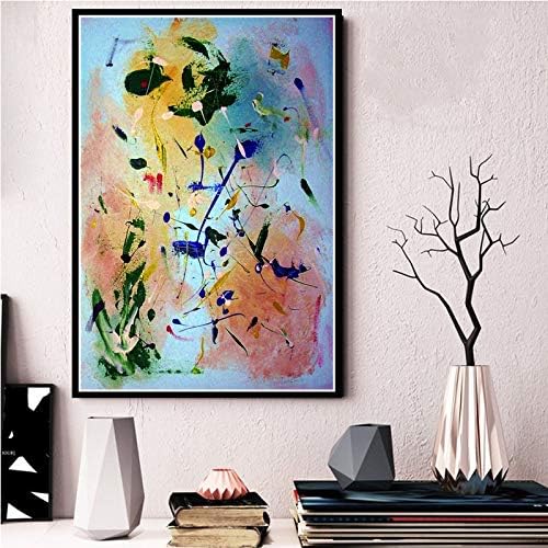 MXLF Canvas Painting Art Jackson Pollock Abstract Painting Psychedelic Poster And Prints Canvas Wall Pictures For Living Room Home Decor Paintings (Color : Blue, Size (Inch) : 59x84 CM No Frame)