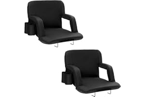 VEVOR Stadium Seat with Back Support, Wide Bleacher Seat Backs, Folding Padded Cushion Stadium Chair, Portable Reclining Chai