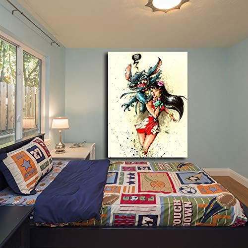 Lilo Et Stitch Par Marcelo Ventura Decoration Murale Sur Toile Pour Bureau Chambre A Coucher 8x10 Inch No Frame Amazon Ca Maison Et Cuisine