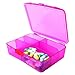 XINHOME 6 Compartment Pill Box Holds Up to 200 Tablets Gasketed & Waterproof (Rose Red)