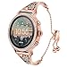 For Fossil Gen 4 Q Venture HR Women Band, TRUMiRR 18mm Female Watchband Jewelry Cuff Floral Hollow Bracelet Rose Gold Stainless Steel Strap for Fossil Gen 3 Q Venture TicWatch C2 Rose Gold Smart Watch