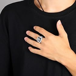 MYNENEY 14K Gold/Silver/Black Plated Square Signet