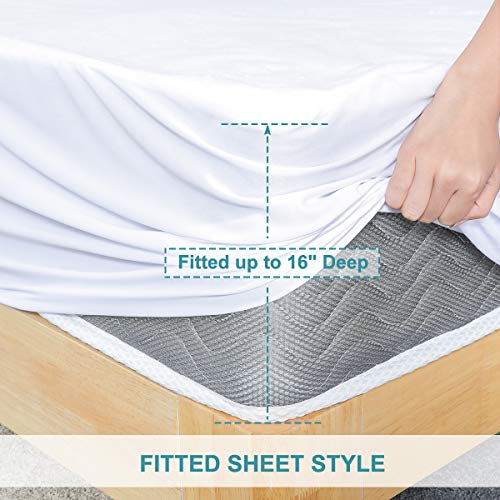 HOMEIDEAS Premium Waterproof Mattress Protector, Breathable & Quiet