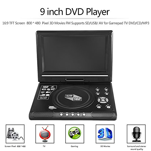 Docooler-9-inch-Swivel-Screen-DVD-CD-MP3-Player-USBSD-Card-Reader-with-Car-charger-and-Gamepad-for-Gamepad-TV-US-Plug-RD-998