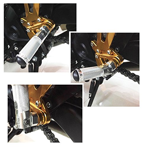 FXCNC Racing 8mm Billet Motorcycle Folding Rearsets Footrest Footpegs Foot pegs Pedal Universal for Kawasaki Z750 04-06,ZZR600 05-08,ZX9R 99-03,ZX10R 04-16 - Thumbnail 5