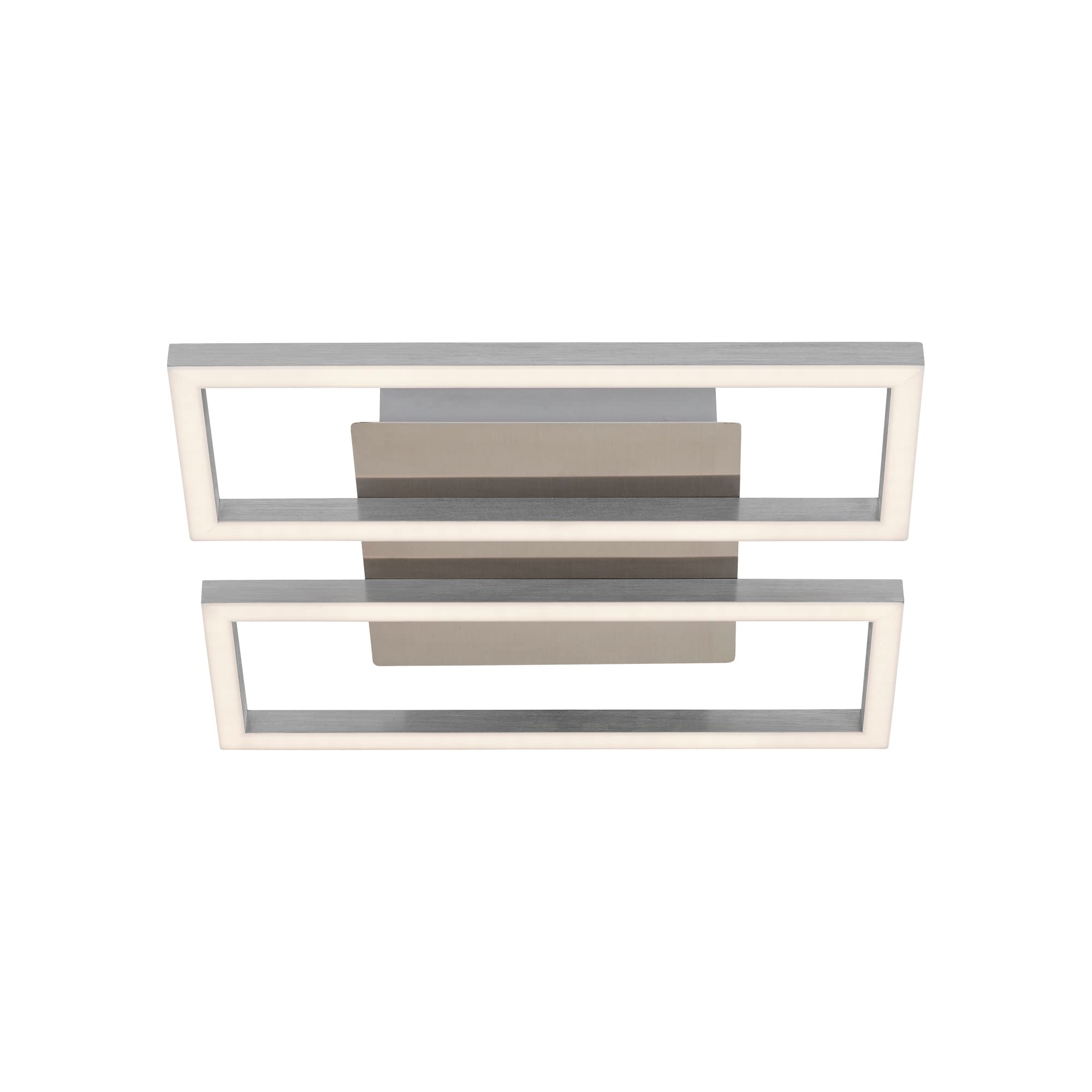 BRILONER Leuchten - LED Ceiling Light, dimmable Ceiling lamp, Includes Memory Function, 14.5 watts, 1400 lumens, 3000 Kelvin, matt-Nickel, 280 x 238 x 60 mm (L x W x H)