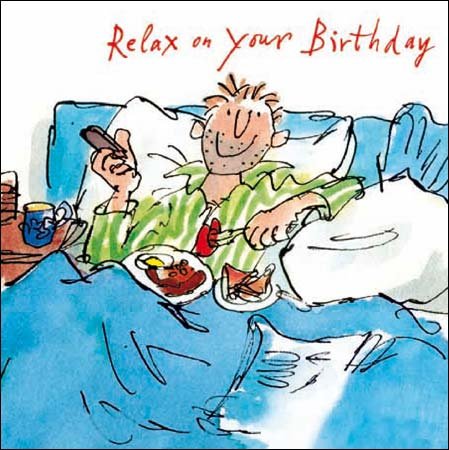 Quentin Blake Birthday Card - Breakfast in Bed (WDM5951)