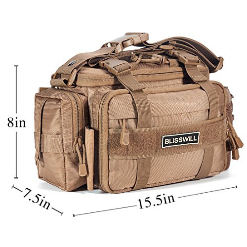 BLISSWILL Portable Outdoor Fishing Tackle Bags Waist Fishing Bag Fishing Gear Storage Bag Water-Resistant Multifunctional Bag Fly Fishing Bag Durable Handbag Bags for Fishing(Khaki Larger)