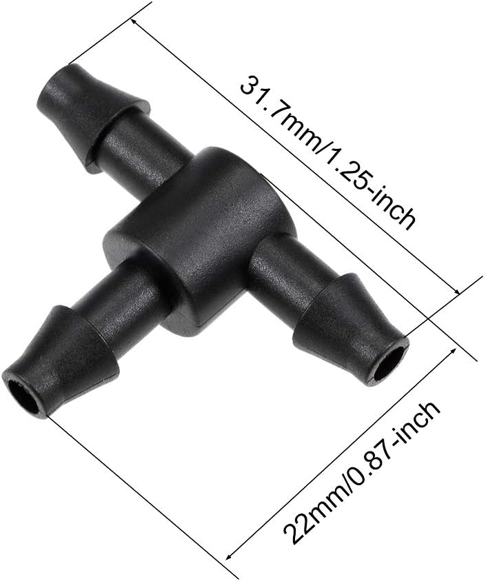 sourcing map Barb Drip Tee Pipe Connector 4/7mm Hose Fitting 3 Way for Garden Agricultural Irrigation System Plastic 25pcs - Image 4