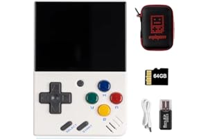 MARRYOO MIYOO Mini V4 Portable Retro Mini Handheld 2.8Inch IPS 750x560 Resolution Screen Game Console Include 64GB TF Card Linux System(White)