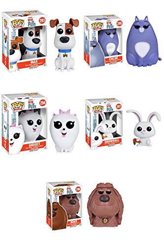 The Secret Life of Pets Max, Chloe, Gidget, Snowball, Duke Pop! Vinyl Figures Set of 5