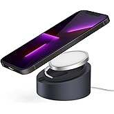Stouchi Mag- Safe Charger Stand for 25W/15W MagSafe Charger Heavy-Duty Premium Metal Holder Base Desktop Tablet Mount for iPhone 17/16 Pro /16/15 Pro/15/14/13/12 -Grey