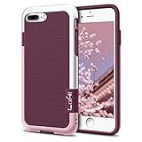 iPhone 7 Plus Case, LoHi iPhone 7 Plus Cover 3 Color Shockproof Case with Card Slot - Wine Red